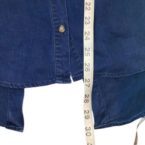 Harper Women’s Blue Western Embroidered Denim Button-Up Shirt - Picture 11 of 14